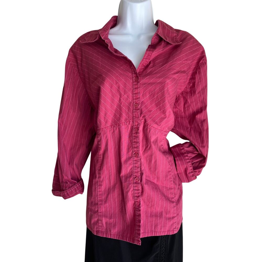 Y2K Millenium Women's Plus Size 22 Preppy Office Barbie Blouse Cotton Spandex